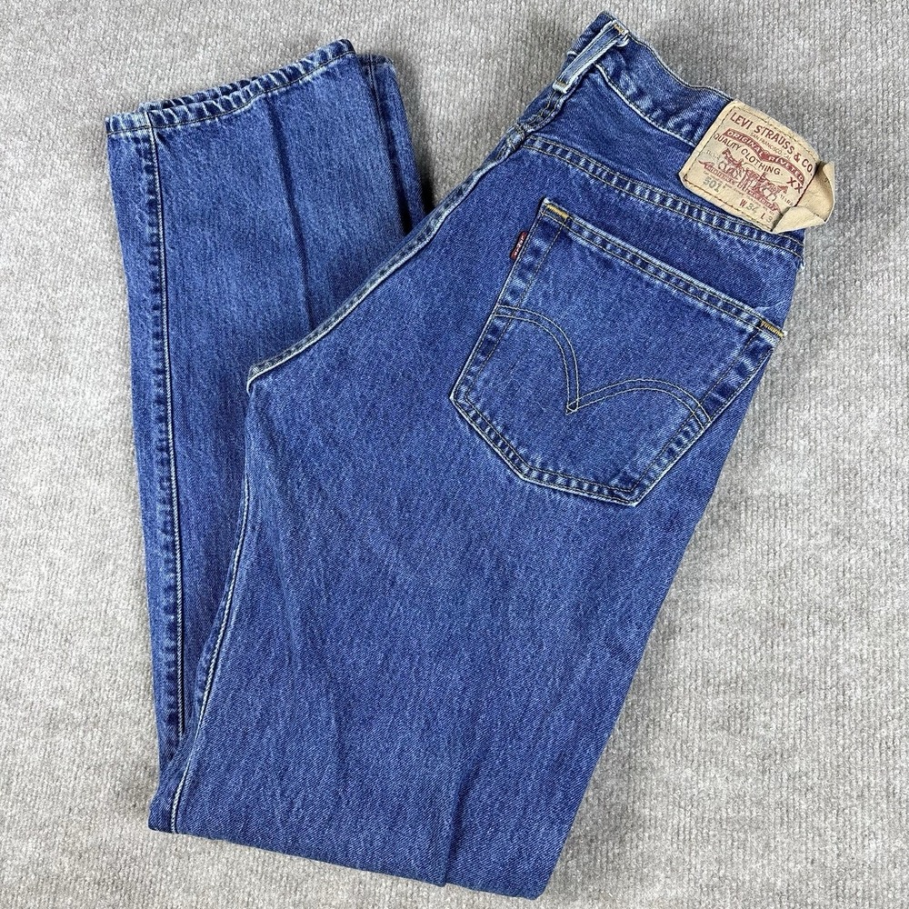 Vintage Y2K Levis 501 Jeans Mens 34x34 Button Fly Straight Leg Made In Mexico